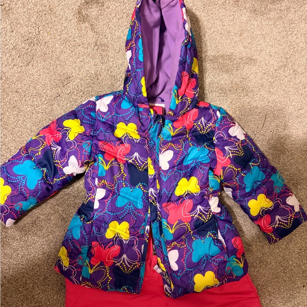 Healthtex Multicolor Butterfly Puffer Jacket